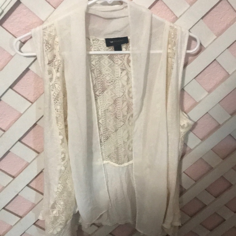 White lacy cardigan